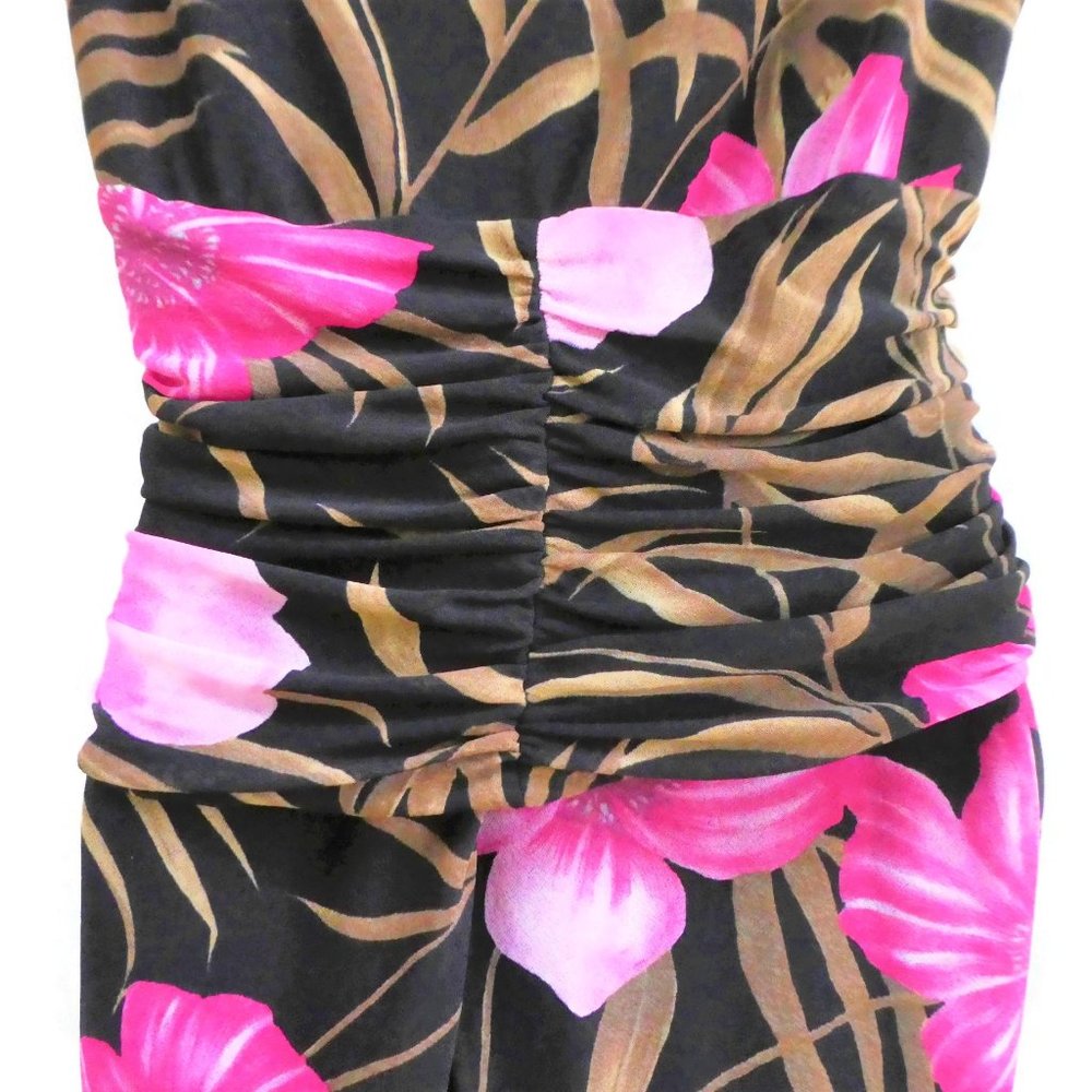 Romantic Cache Skirt Suit Set Hawaiian Ruched Asym Lined M - Picture 9 of 11